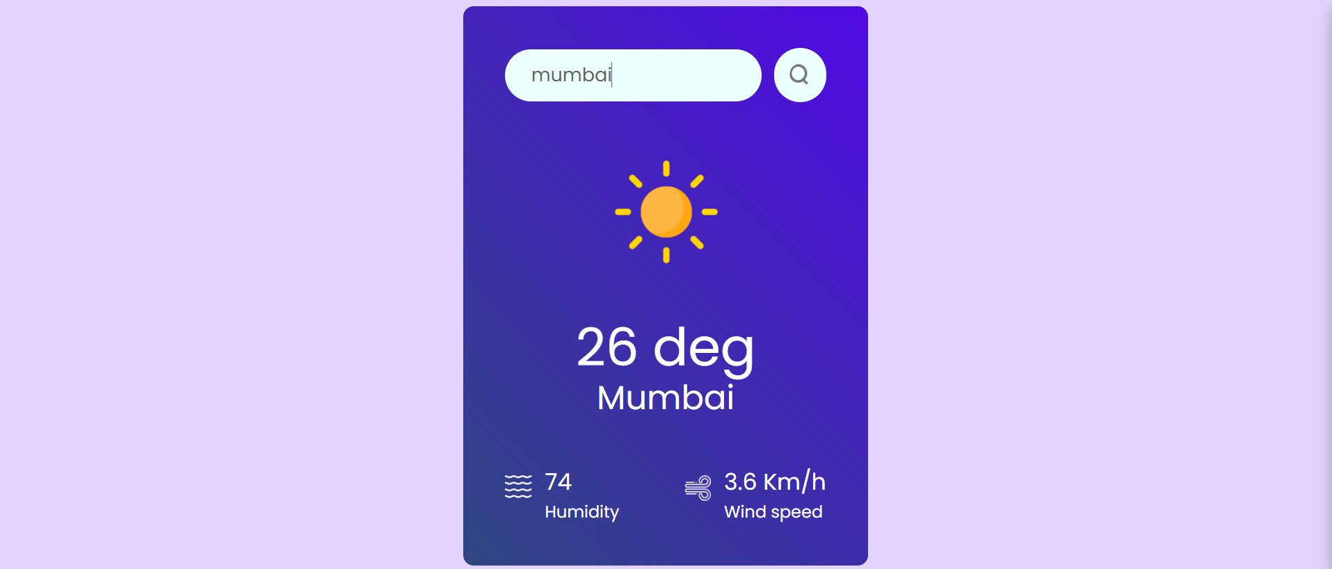 Live weather app